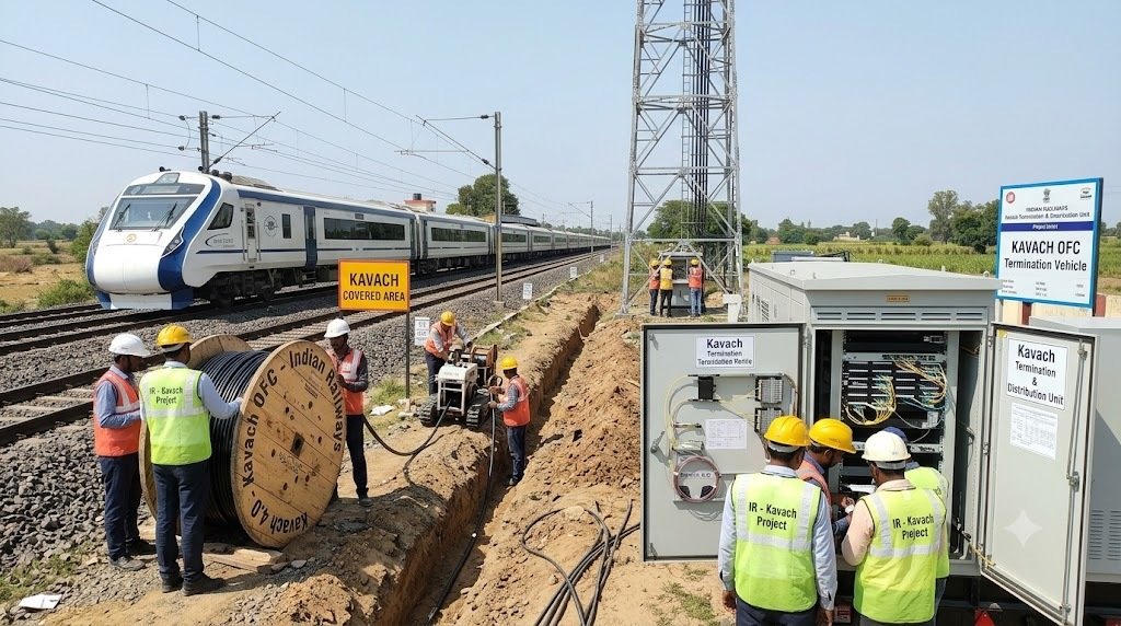 Railway Kavach Optical Fibre Cable (OFC) Laying, Termination, Splicing, Testing and Commissioning